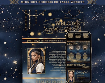 Enchanting Website for Spiritual Influencers, Coaches and Business Owners, Fully Editable Canva Website Template