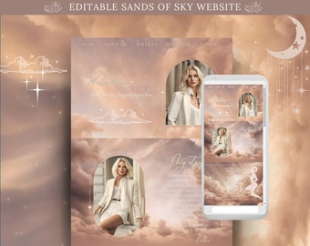 Coaching Influencer Website with Sands of Sky Astrology Theme Fully Editable in Canva