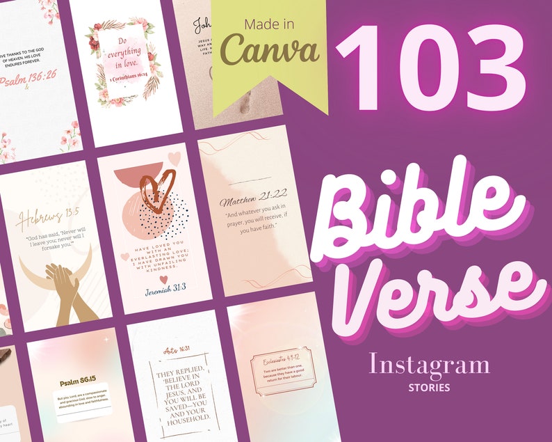 103 Bible Verse Instagram Post Story Bible Verses Coach Etsy