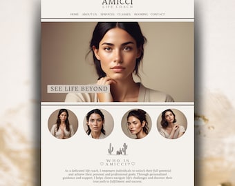 Life Coach Website Canva Template, Boho Website Template, Landing Page Canva Website, Business Canva Website, Spiritual Canva Website