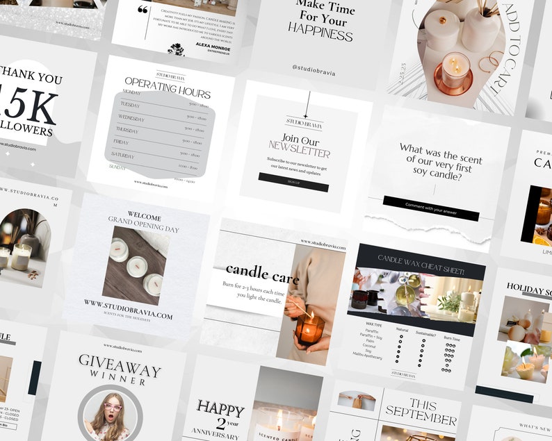 Candle Instagram Business Templates Candle Business Bundle Etsy