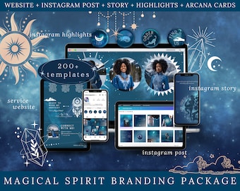 Magical Spirit Influencer Media Kit and Branding Package includes Website, Instagram Post and Story, Instagram Highlights & Printables.