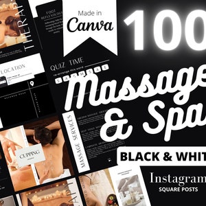 Massage Instagram Templates, Editable Massage Spa Instagram Templates, Massage Therapist, Masseuse, Massage Parlor, Editable, Canva