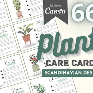 Houseplant Plant Care Cards | Plant Label | Printable | Common Houseplants | Pre-Written | Canva | Green | Garden | Nature | Succulent Guide