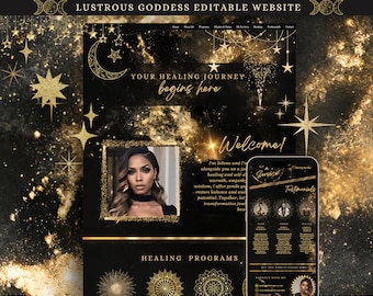 Spiritual Website Template, Editable Personal Website, Customizable Website, Personalized Website, Website Editor, Canva Website Theme