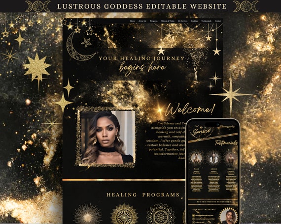 Spiritual Website Template, Editable Personal Website, Customizable Website, Personalized Website, Website Editor, Canva Website Theme