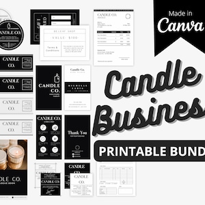 Candle Labels Business Bundles, Candle Printable Templates, Candle Label, Candle Care Card, Candle Thank You Card, Candle Catalogue