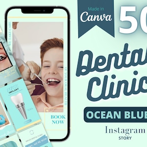 Dentist Instagram Story Templates, Dental Clinic Social Media Templates, Dental Services, Canva, Editable Templates, Square Posts
