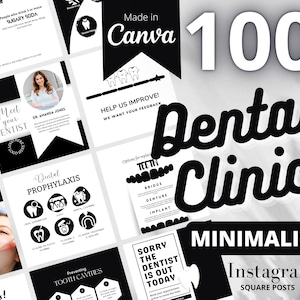 Minimalist Dentist Instagram Templates, Dental Clinic Templates, Teeth Whitening, Dental Procedures, Dental Profession, Dental Social Media