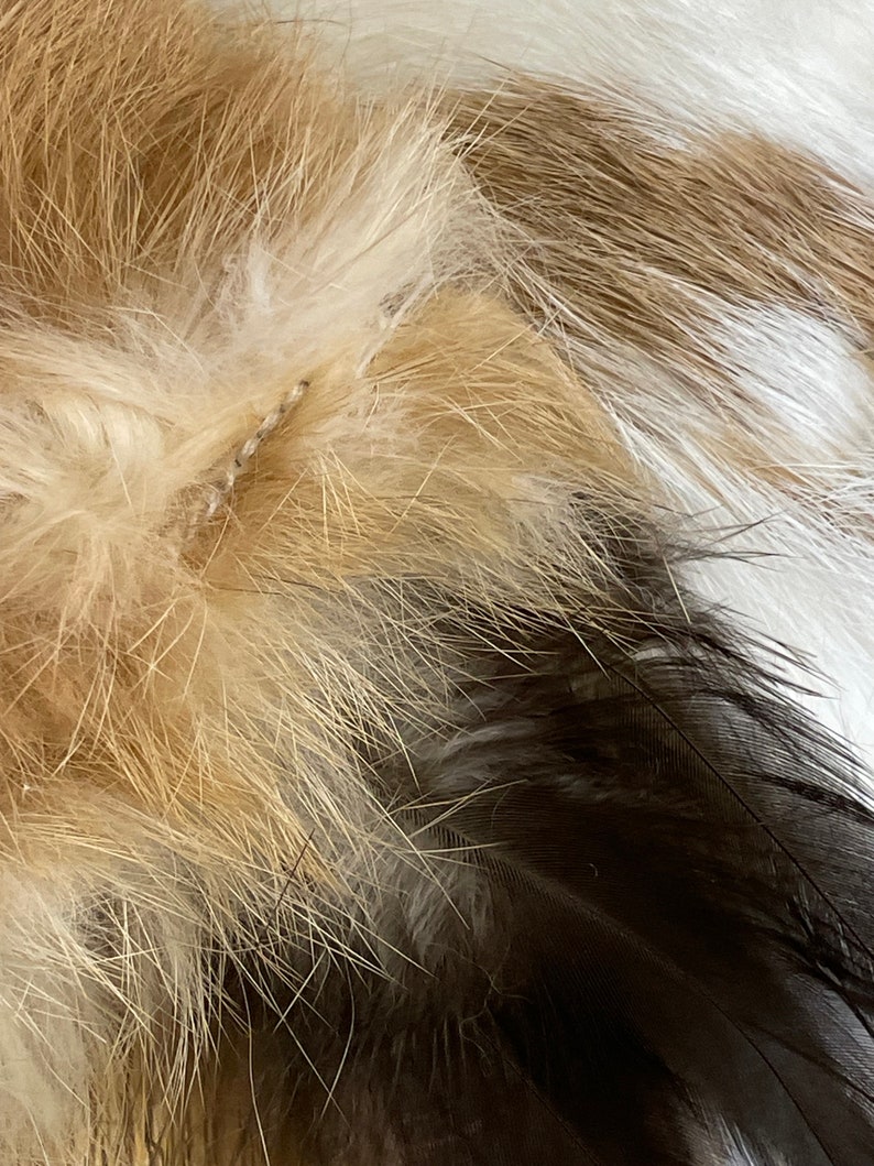 Fur mouse feather XL with catnip / rabbit fur filled with cat gamander, matatabi, catnip or valerian image 4