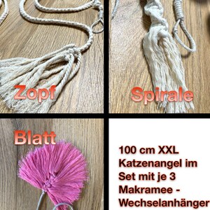 Katzenangel 100 cm XXL Buche im Set, Spielstock, Target / mit je 3 Wechselanhänger Bild 6