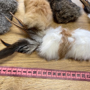 Fur mouse feather XL with catnip / rabbit fur filled with cat gamander, matatabi, catnip or valerian image 2