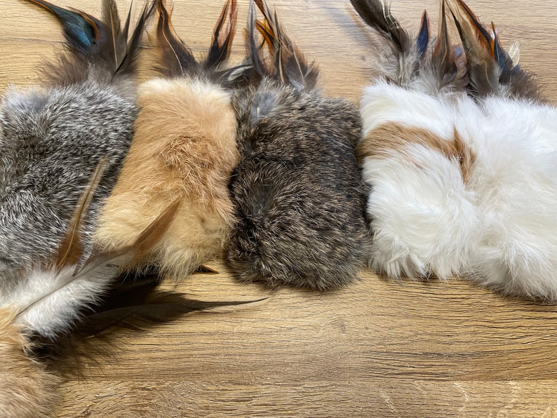 Fur mouse feather XL with catnip / rabbit fur filled with cat gamander, matatabi, catnip or valerian image 1