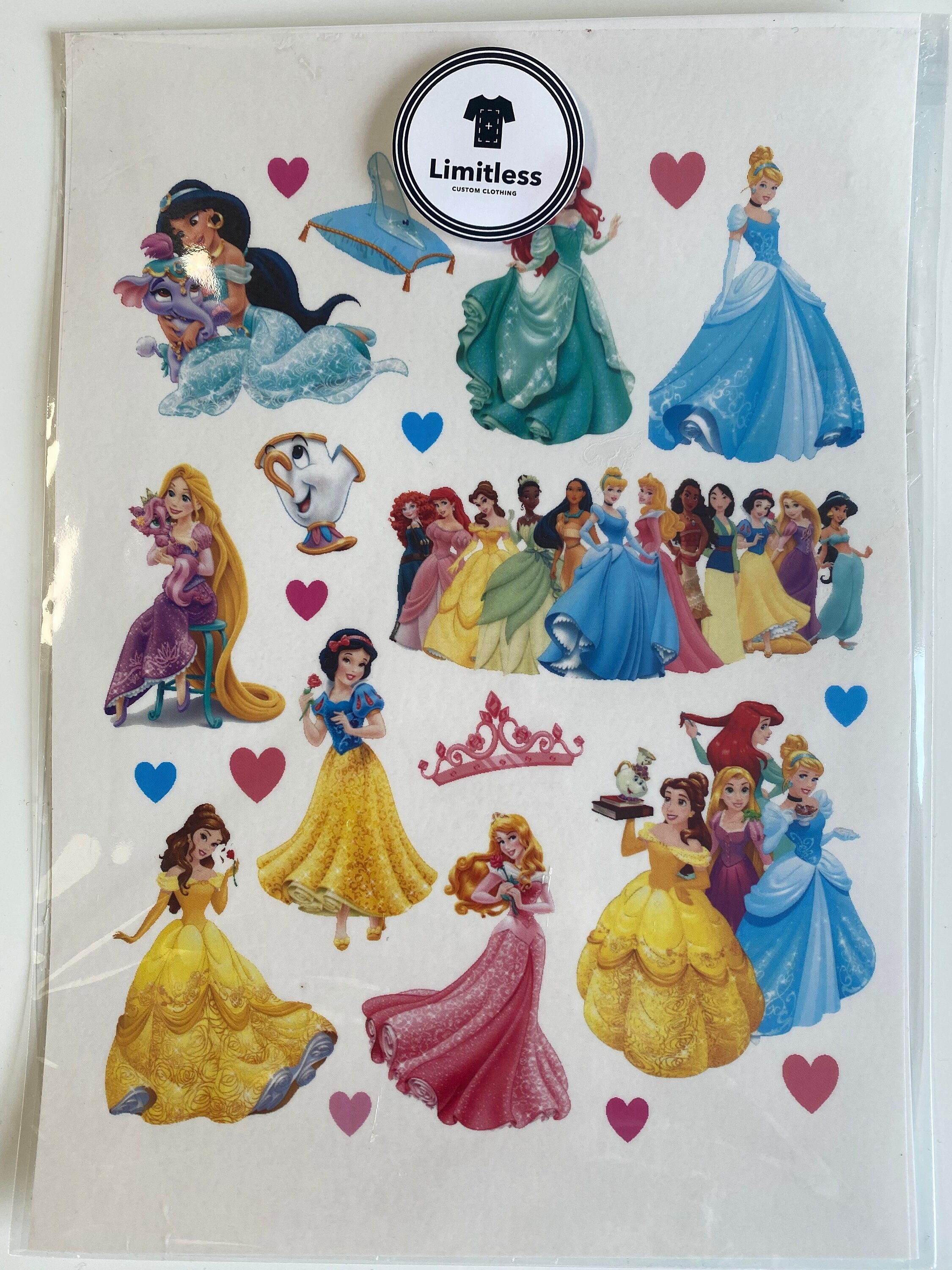 Disney Princess Temporary Tattoo A4 Sheet Etsy
