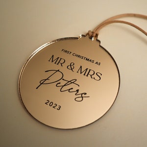 Personalised Bauble - "Our First Christmas as Mr & Mrs"