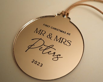 Personalised Bauble - "Our First Christmas as Mr & Mrs"