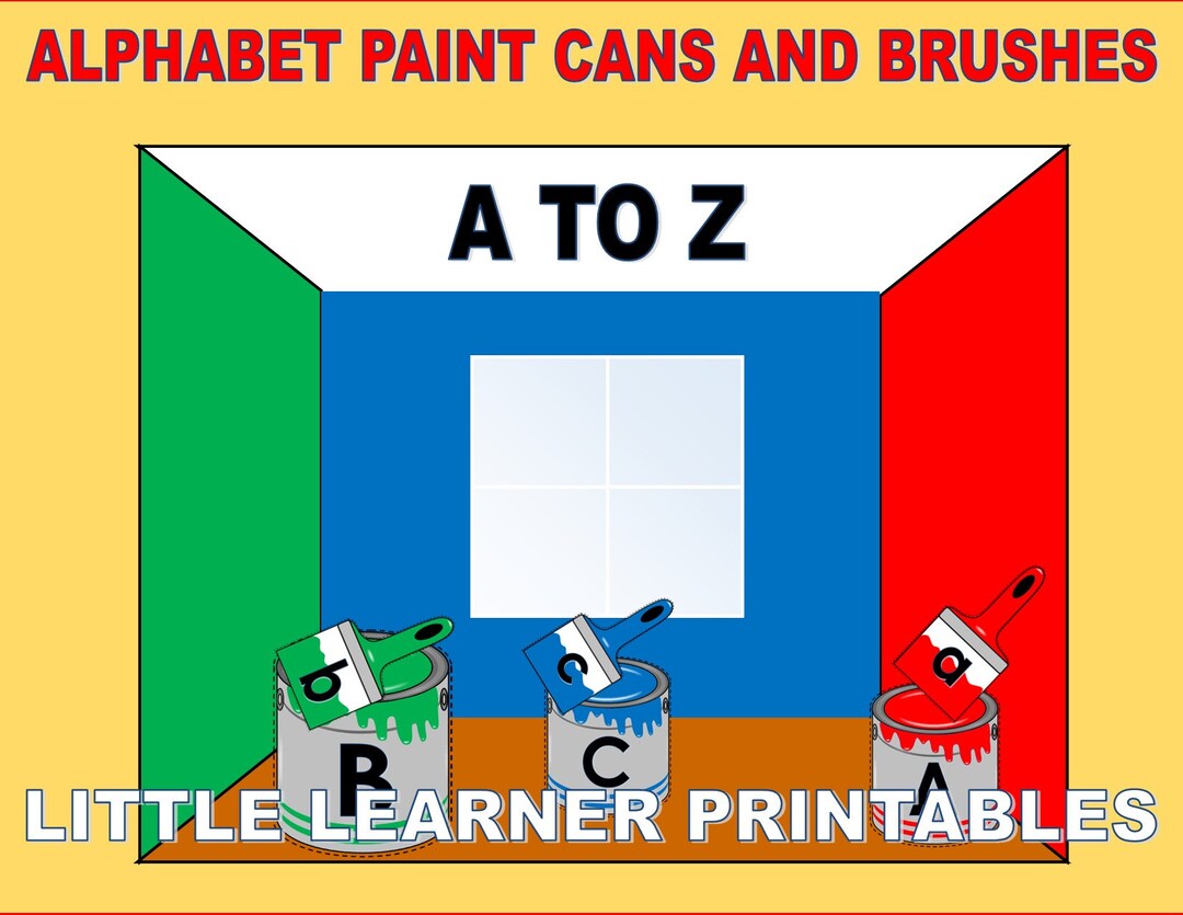 A to Z Paint Cans and Brushes Clipart Etsy