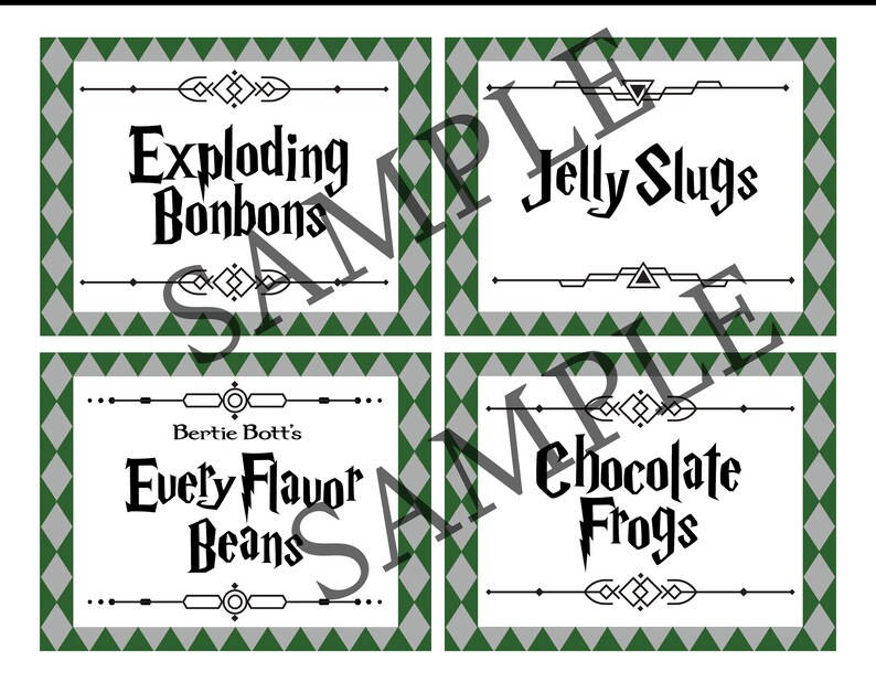 Harry Potter Party Food Labels DIGITAL DOWNLOAD Printable - Etsy Canada