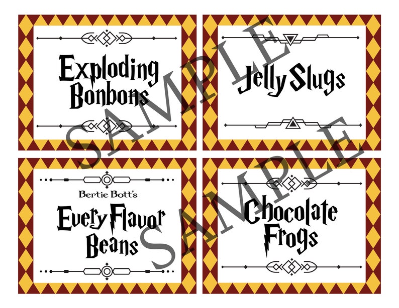 Wizard Party Food Labels DIGITAL DOWNLOAD Printable, Magic School Food ...