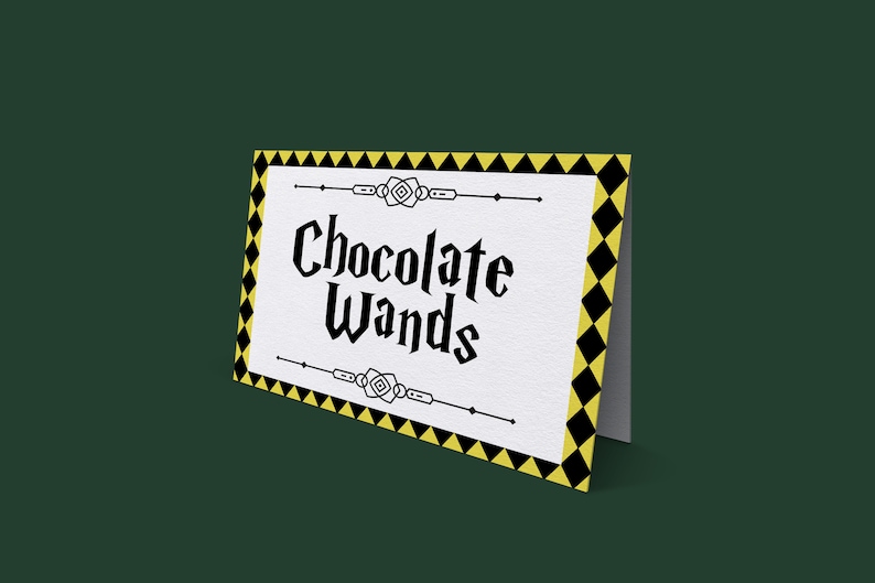 Harry Potter Party Food Labels DIGITAL DOWNLOAD Printable Magic School Food Labels Birthday Decor Hufflepuff