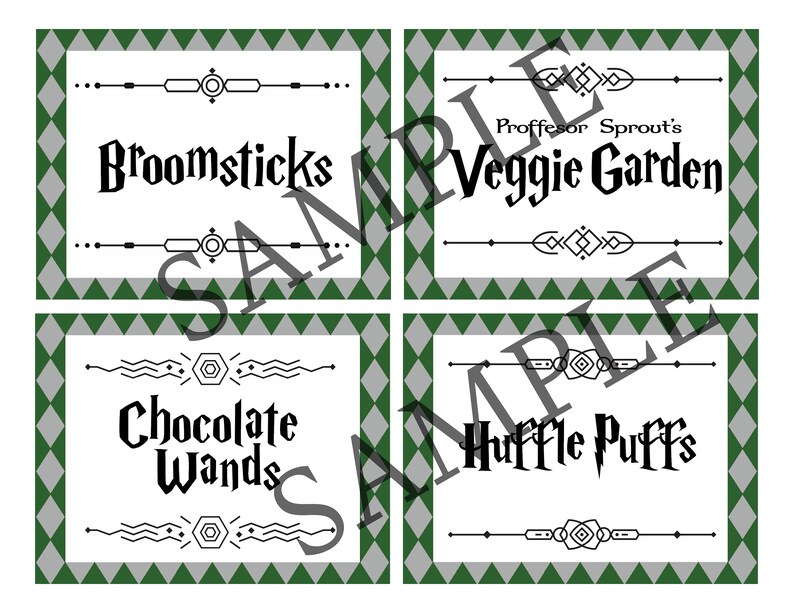 Harry Potter Party Food Labels DIGITAL DOWNLOAD Printable - Etsy Canada