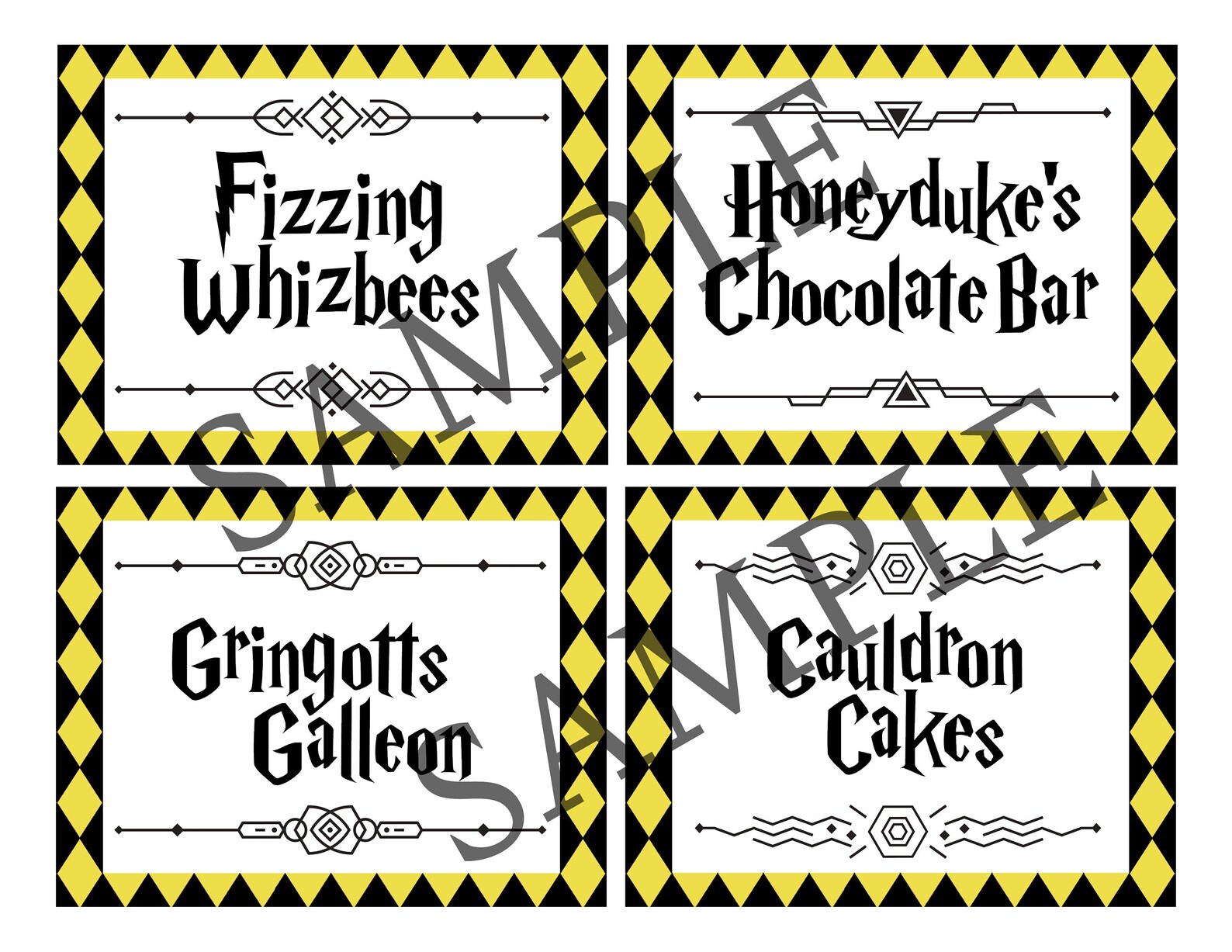 Harry Potter Party Food Labels DIGITAL DOWNLOAD Printable - Etsy
