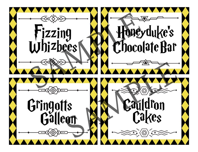 Harry Potter Party Food Labels DIGITAL DOWNLOAD Printable, Magic School ...