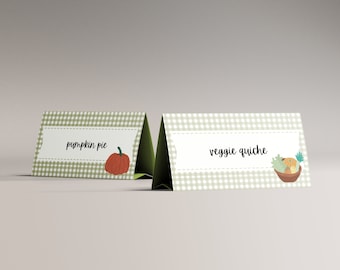 Tarjetas para el buffet del mercado agrícola: Etiquetas para la tienda de comestibles de otoño (Descarga digital)