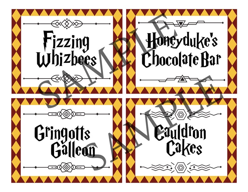 Wizard Party Food Labels DIGITAL DOWNLOAD Printable, Magic School Food ...