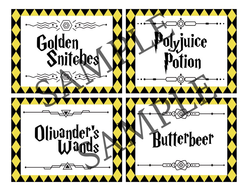 Harry Potter Party Food Labels DIGITAL DOWNLOAD Printable - Etsy