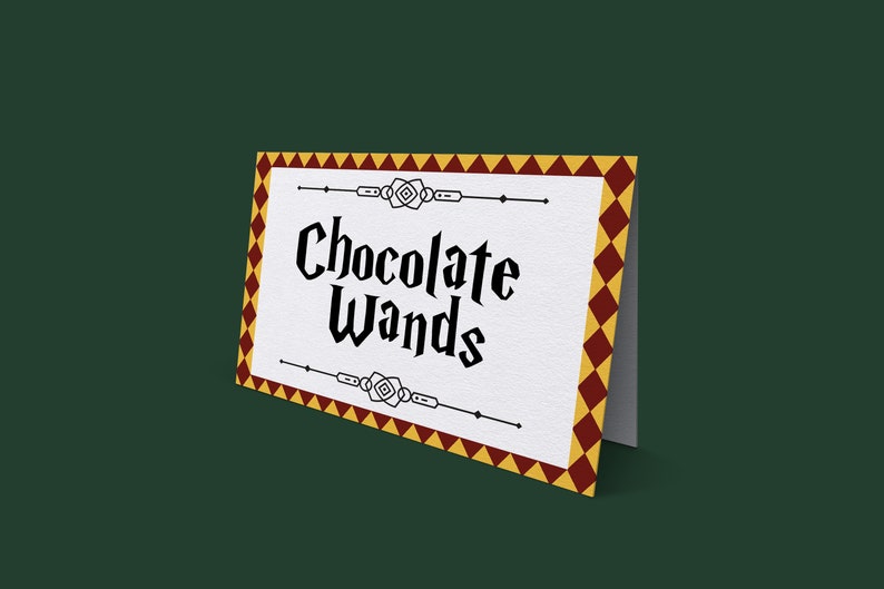 Harry Potter Party Food Labels DIGITAL DOWNLOAD Cannot Edit Printable Magic School Food Labels Birthday Decor Gryffindor
