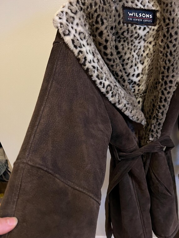 Wilson's Brown Leather Suede Jacket with Belt - image 2