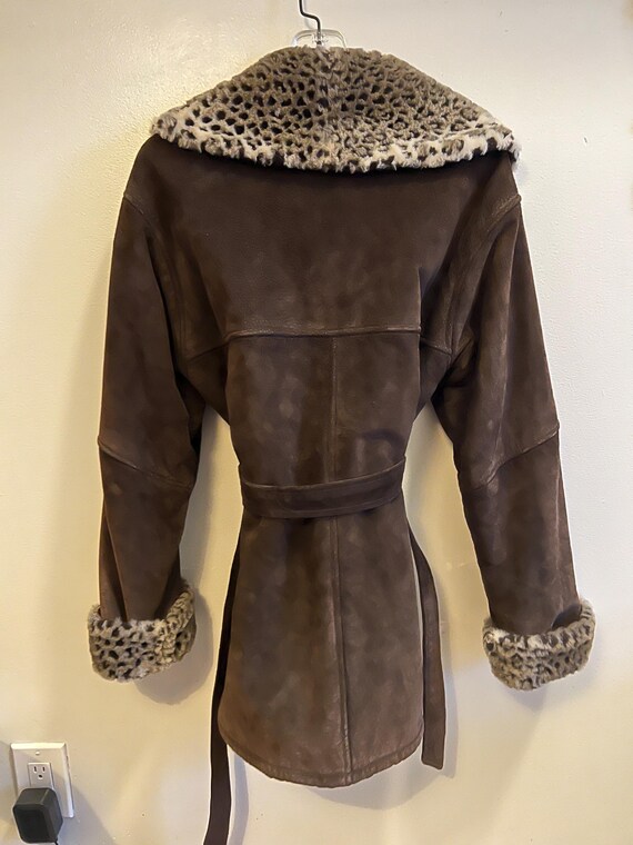 Wilson's Brown Leather Suede Jacket with Belt - image 5