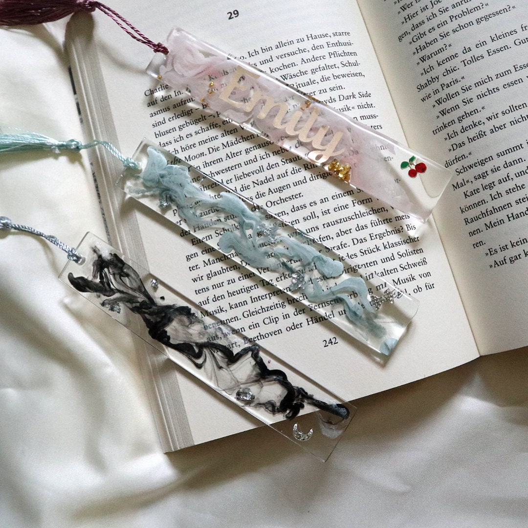 Bookmarks With Names Epoxy Resin Bookmarks Gift for Book Etsy
