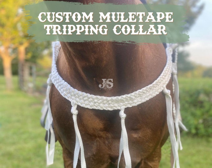 Custom Muletape Tripping Collar W/ Fringe Muletape Tack, Horse Breast
