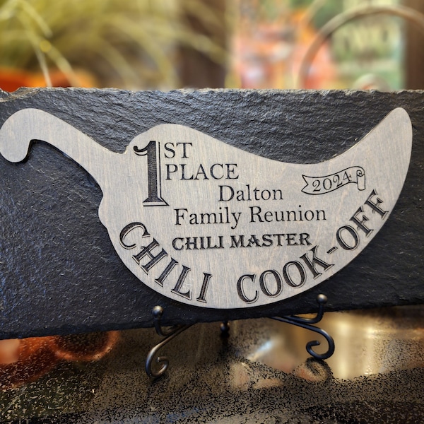 Chili Cookoff Award, Food Competition Prize, Personalized Winners Plaque, Cook-Off Winner, Chili Cookoff Prize, Chili Cook Off Trophy