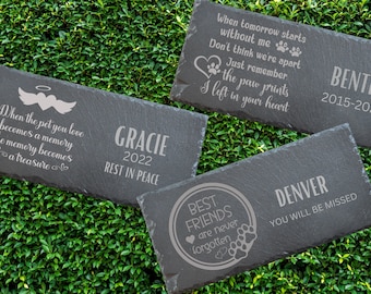 Pet Memorial Stone Plaque, Dog Memorial Gifts, Paw Print Memorial, In Memory of Dog, Pet Headstone, Cat Memorial Stone, Loss of Pet