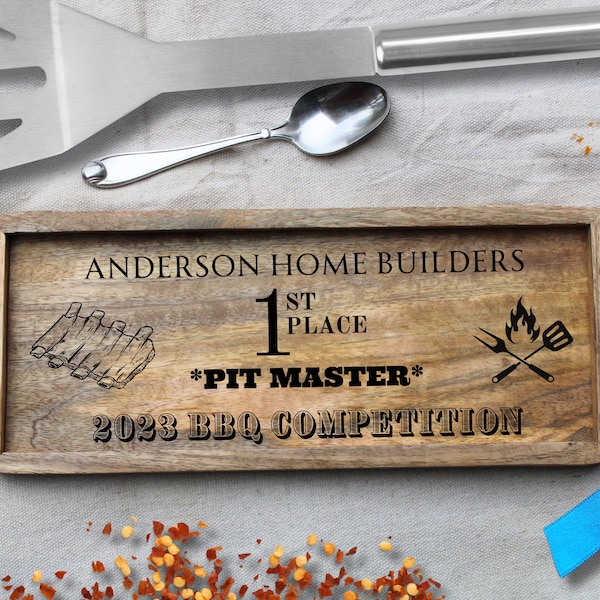 Personalized Serving Board Award, BBQ Cook Off Prizes, Engraved Cutting Board Trophy, Cooking Trophy, BBQ Award, Engraved Serving Tray