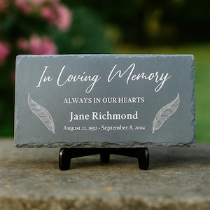 Personalized Memorial Stone Plaque • Slate Sympathy Gift • In Loving Memory Garden Marker • Custom Engraved Remembrance Sign