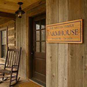 Custom Sign Farmhouse Decor, Outdoor Wood Sign, Family Name Sign, Personalized Wood Sign, Housewarming Gift, Country Decor Wood Sign
