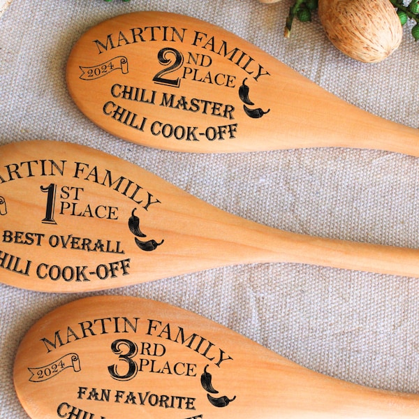 Personalized Wooden Spoon, Chili Cook Off Prizes, Wooden Spoon Engraved, Food Event Trophy, Chili Award, Food Award, Engraved Spoon