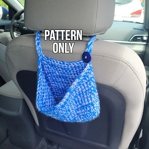 Car Basket Crochet Pattern | Crochet Car Accessory Pattern | Crochet Car Trash Bag