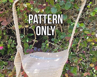 Crochet Zipper Bag Pattern | Adjustable Crossbody Belt Bag (PDF Download)