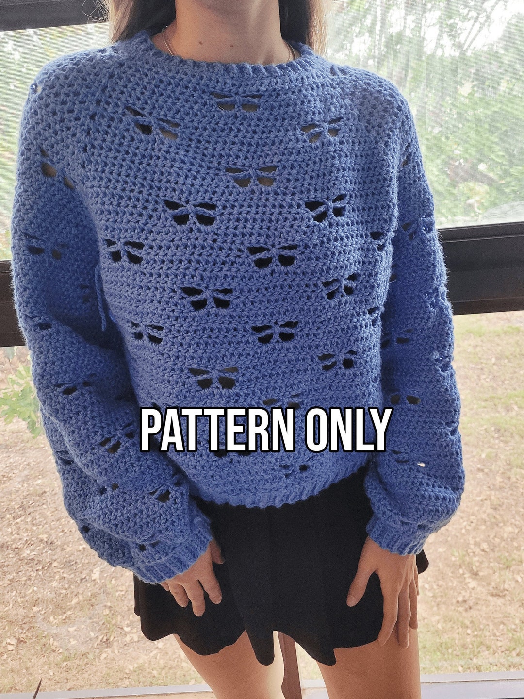 The Butterfly Sweater Pattern Crochet Sweater Pattern Etsy