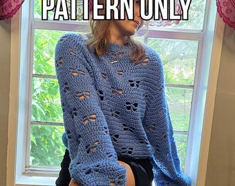 Butterfly Crochet Sweater Pattern | Made-to-Measure (Excel File)