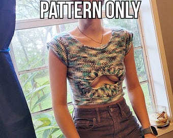 Made-to-Measure Tunisian Crochet Pattern | Peek-a-Boob Top | Reversible T-Shirt