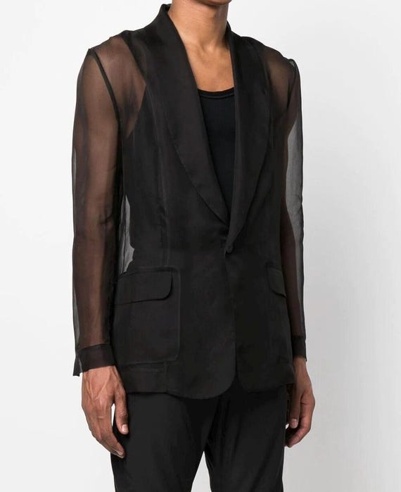 organza blazer dress Metallic Organza Blazer Dress