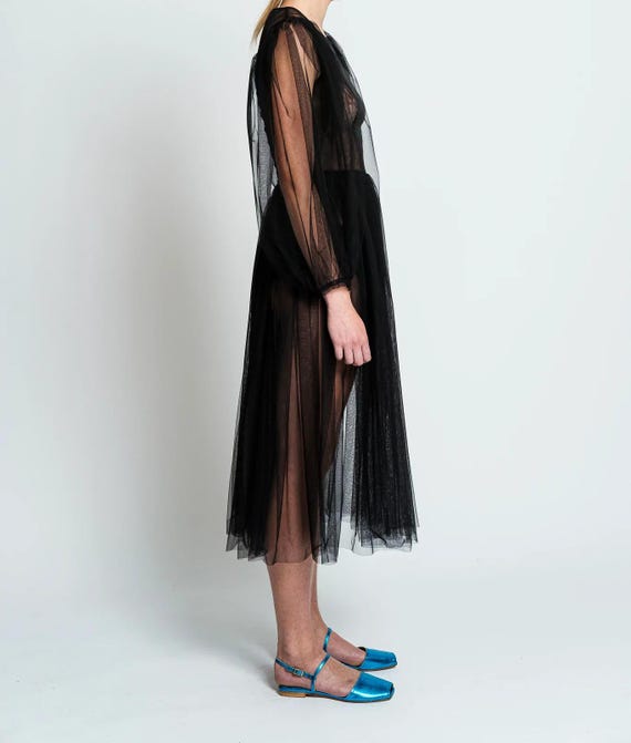 Sheer Tulle Dress,see Through Dress Villanelle Dress,avant