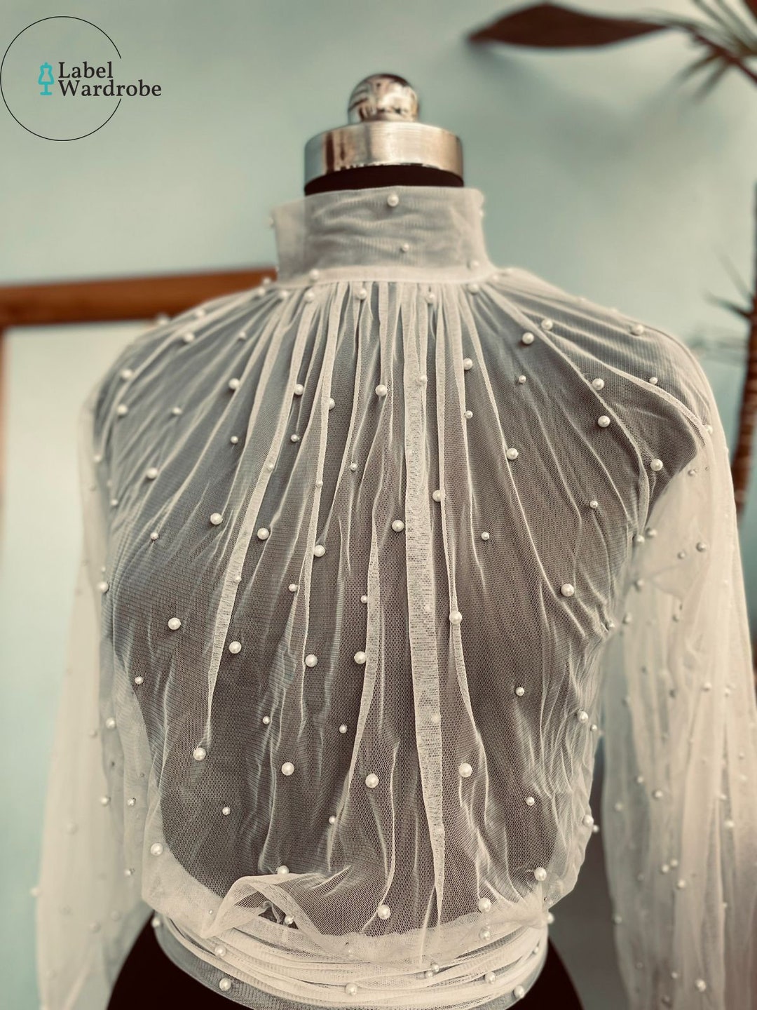 Handmade Pearl Tulle Bridal Topper: Long Sleeve Wedding Separates - Etsy