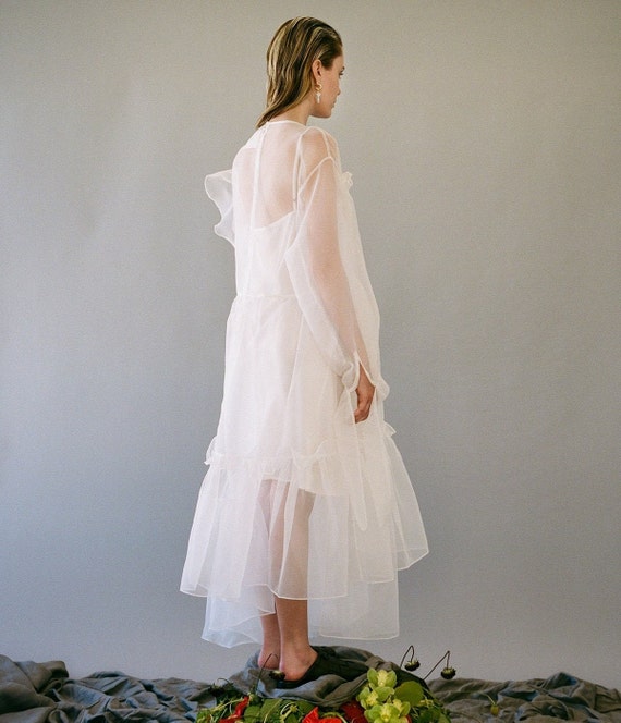 Transparent Dress. Elegant Tulle Tunic. Woman Sheer Clothing. Organza  Wedding Dress. Oversized Cover Up. Tulle Belted Dress. -  Canada